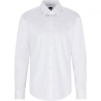 BOSS Regular Fit Stretch Poplin Business Shirt White Size 41