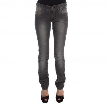 Gray Wash Cotton Blend Slim Fit Stretch Jeans