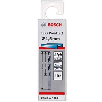 Broca Helicoidal Bosch Professional HSS PointTeQ 1,5 mm para Metal