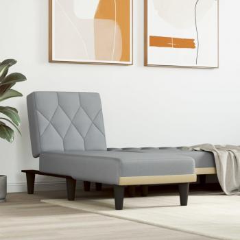 Chaise Longue Sofá Diván en Tela Gris Claro