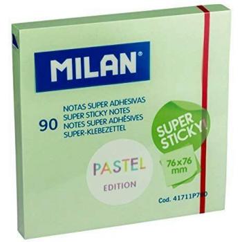 Bloc 90 hojas super adhesivas verde Pastel 76 x 76 mm NUEVO