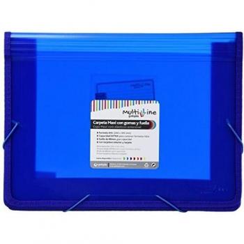 Grafoplás 4802030. Carpeta Maxi con Gomas y Fuelle, Azul, A4+, Multiline