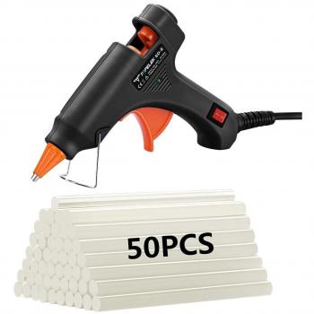 TOPELEK Mini Pistola de Silicona Caliente con 50 psc Barras de Pegamento Alta Temperatura, Kit de Pistolas de Encolar para Manualidades Artesanía de Bricolaje Reparaciones Rápidas