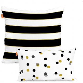 Funda de cojín HappyFriday Blanc Mustard Multicolor 2 Piezas