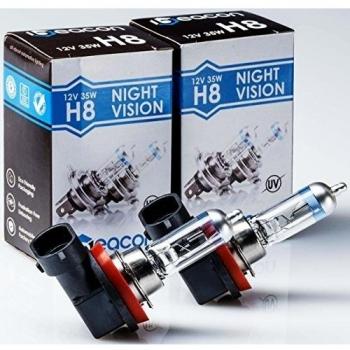 Beacon H8 Night Vision Faro - Gran Seguridad en la niebla, Lluvia, nieve y Nasser carretera - Cabe en todos los vehículos con bombillas H8 Pgj19 - 1 zócalo