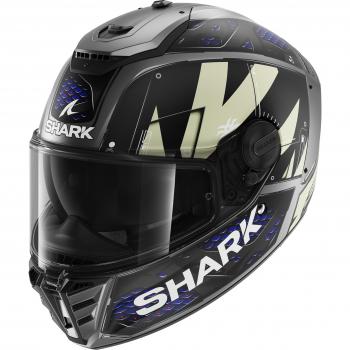 Casco Integral de Moto Spartan RS Stingrey Shark - Antracita-Azul, Gris Azul (2XL)