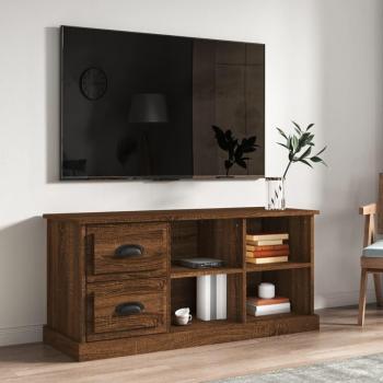 Mueble de TV vidaXL de madera contrachapada marrón roble, dimensiones 102x35,5x47,5 cm, ideal para salón y televisión
