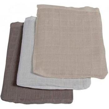 Toallita, gasas, gris / antracita / wei§, 15 x 21 cm, 3-Pack