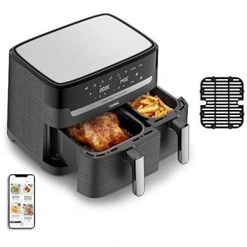 Freidora de aire caliente Tefal EY905B10 Easy Fry & Grill Dual XXL 8,3 L Acero inoxidable