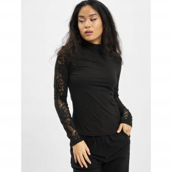 Urban Classics Women's Plus Size Black Striped Lace Long Sleeve T-Shirt 4XL
