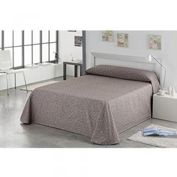 Es-Tela Burgos Colcha/cubrecama Foulard con Tejido Jacquard, para Cama de 90 cm, Algodón-Poliéster, Marrón, 80/95