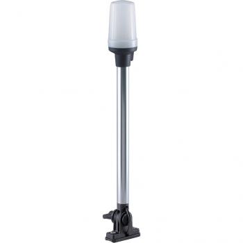 PERKO 1137DP0CHR Fold Down All-Round Pole Light - Vertical Mount - White