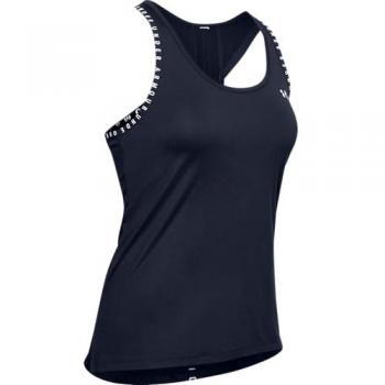 Camiseta sin mangas Under Armour Knockout para mujer, color azul marino y blanco, talla XS