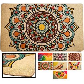 LucaHome – Alfombrilla Novofloor NERÓN Mandala 3 40x70cm | Alfombrilla Decorativa | Felpudo Entrada casa | Alfombrilla Interior Pasillo Cocina | Alfombrilla Decorativa Mesa, Escritorio, encimera
