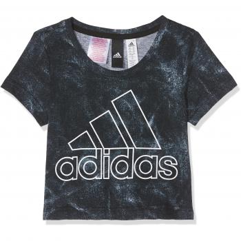 Adidas Cf6756 Camiseta, Niñas, Blanco/Negro, 128-7/8 años