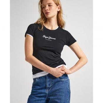 Pepe Jeans New Virginia SS N T-Shirt - Camiseta de mujer manga corta con logo estampado