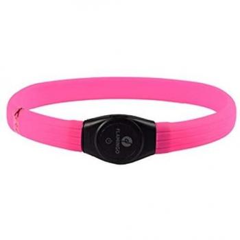 Collar LED para Perro Flamingo Visio Light Jumbo Rosa Ajustable 35-64 cm