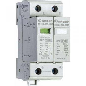 Pararrayos Finder Tipo 1+2 30 kA Monofásico 275VAC IP20