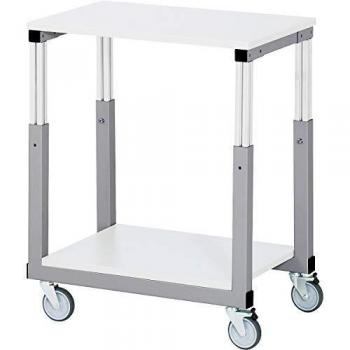 Puesto de trabajo modular RAU 603814, altura regulable manualmente de 650 a 1000 mm, mesa con 4 ruedas giratorias, dimensiones 700 x 500 mm
