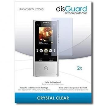 2 x disGuard Crystal Clear Lámina de protección para Sony NW-ZX100HN / ZX-100 HN / ZX100HN - ¡Protección de pantalla cristalina con recubrimiento duro! CALIDAD PREMIUM - Made in Germany