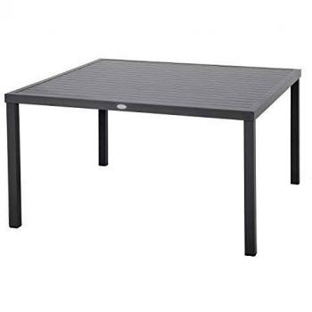Mesa de jardín cuadrada Piazza Gris oscuro - 8 plazas - Hespéride