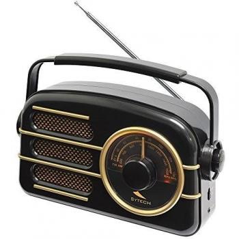 Sytech SYRET30 - Radio AC/DC, color negro y dorado