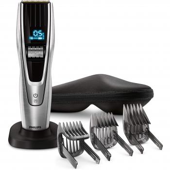 Philips Serie 9000 HC9490/15 - Cortapelos, 400 posiciones de longitud, cuchillas autoafilables de titanio, soporte de carga y funda