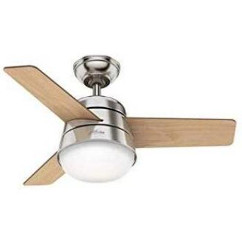 Hunter 91 cm | 36” Ventilador de Techo Finley Níquel Cepillado con Kit de Luz y Mando a Distancia, 50643