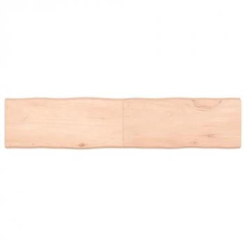 Tablero de mesa madera maciza roble borde natural 180x40x6 cm