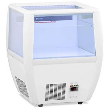 Arcón Frigorífico Expositor para Bebidas - 85 L - Royal Catering (Temperatura: -2 a 10 °C, Potencia: 230 W, Estructura de vidrio templado y acero)