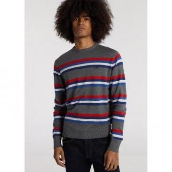 Jersey Hombre Lois Jeans - Gris - Cuello Caja - Tallas en Pulgadas