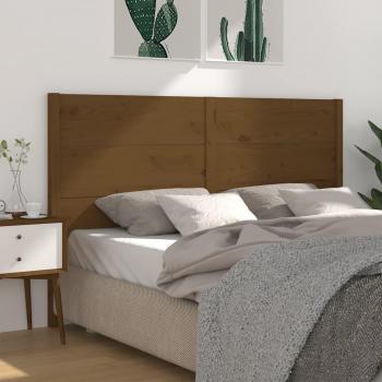 Cabecero para cama ámbar 206x4x100 cm madera maciza de pino marrón miel