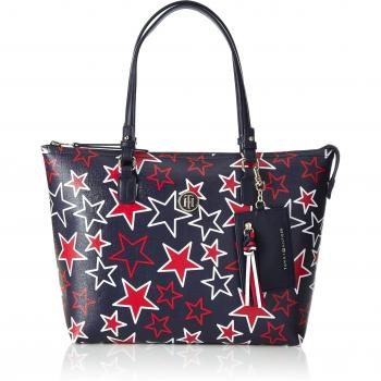 Tommy Hilfiger - Love Medium Rev Zipped Tote Star, Bolsos totes Mujer, Beige
