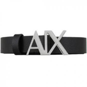 Armani Exchange Women's Classic Casual Black Leather Belt (85cm)