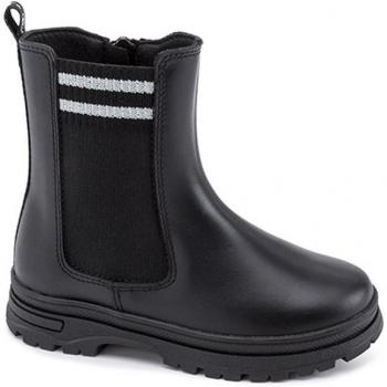 Botas Niña Pablosky de Piel y Textil Técnico Negro 413110 con Cremallera