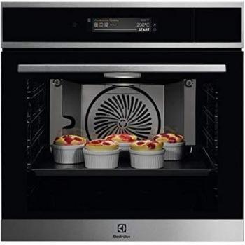 ELECTROLUX 944 184 827 Horno Multif 20 + 5 Vapor, WiFi+CAM, Steamify, Cavidad XXL, 260 Auto Prog, Display TFT Touch, Sónda T, 4 Cristales, Cristal Negro/INOX, Cierre Suave, Carril Tel, A+