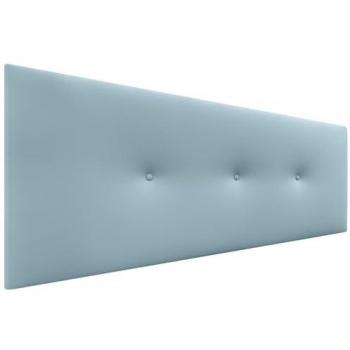 Cabecero Acolchado de Polipiel Liso con Botones 150x50cm - Celeste, Lujo para Cama Dormitorio Moderno