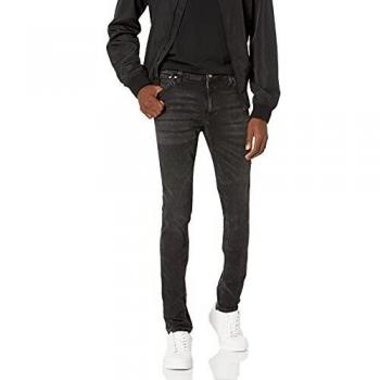 Nudie Jeans Unisex's Skinny Lin Worn Black Jeans, 32W x 34L