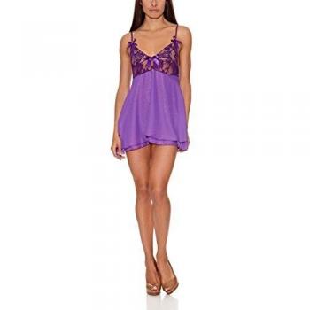 Intimax corsets lencería y moda Picardías Valeria Salto de Cama, Morado, XXL para Mujer