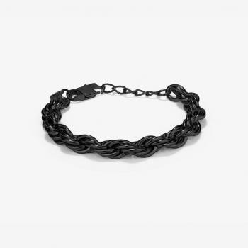 Radiant - Pulsera de hombre Txema de acero negro con diseño twist, acabado en negro y fabricada en acero inoxidable