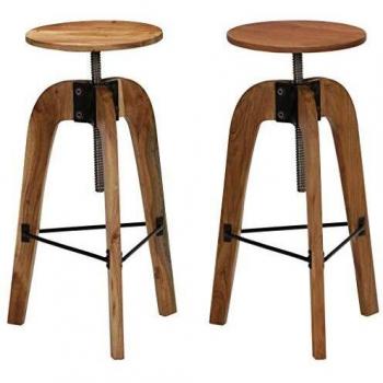 vidaXL 2X Madera Maciza Sillas de Bar Acacia 30x