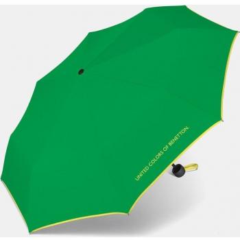 Paraguas Plegable Manual Benetton Love Verde 54 cm con Ribete a Contraste