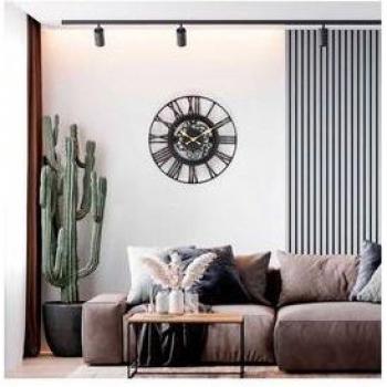 Reloj de Pared Vintage Troquelado Negro/Dorado Ø38 cm Thinia Home