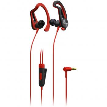 Pioneer E5T de R Auriculares deportivos con 7 horas de tiempo de unidad, schweis sresitent, impermeable rojo