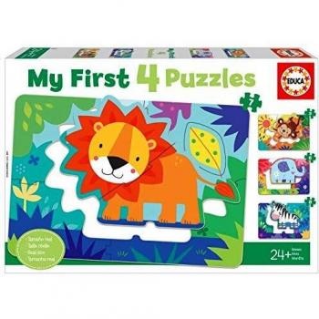 Educa 18897 My First Animales de la Selva. Puzzles Progresivos Infantiles. 5, 6, 7 y 8 Piezas. +24 Meses. Ref, Multicolor