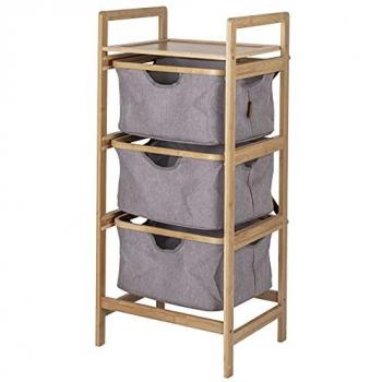 Armario Plegable Bo-Camp Selsdon con Cestas Extraíbles de Bambú para Camping
