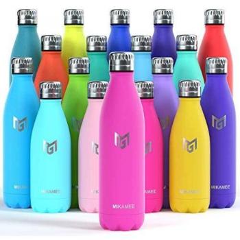 MIKAMEE Botella de Agua Acero Inoxidable 350/500/650/750ml | Aislamiento de Vacío de Doble Pared airBottle | sin bpa Botella termica | Mantiene 24h frías/12h Calientes | para Niños, Deporte, Oficina