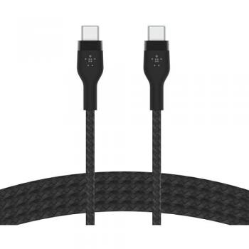 Cable USB-C a USB-C Belkin BoostCharge Pro Flex 1m trenzado negro con cierre magnético y carga rápida PD