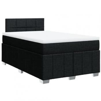 Cama box spring con colchón de muelles negro 120x200 cm en tela