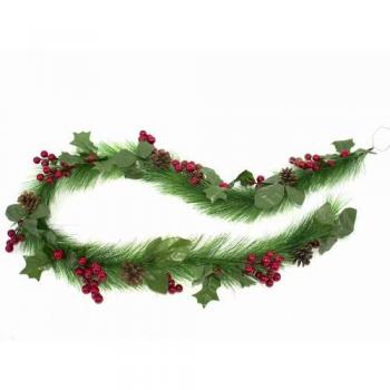Guirnalda decorativa de Navidad con muérdago de 150 cm